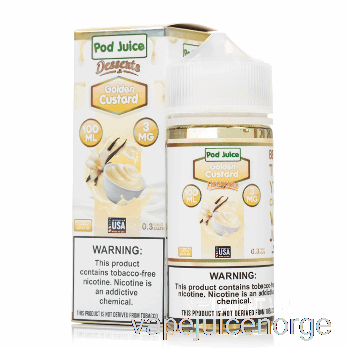 Vape Juice Golden Vaniljesaus - Pod Juice Desserter - 100ml 0mg